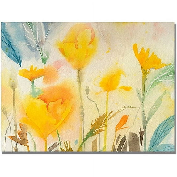 Trademark Art "Yellow Poppies" Canvas Art by Shelia Golden