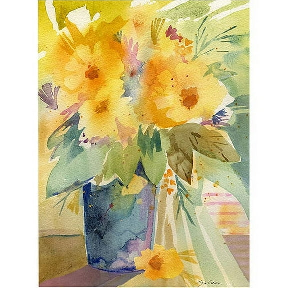 Trademark Art "Yellow Print" Canvas Art by Sheila Golden