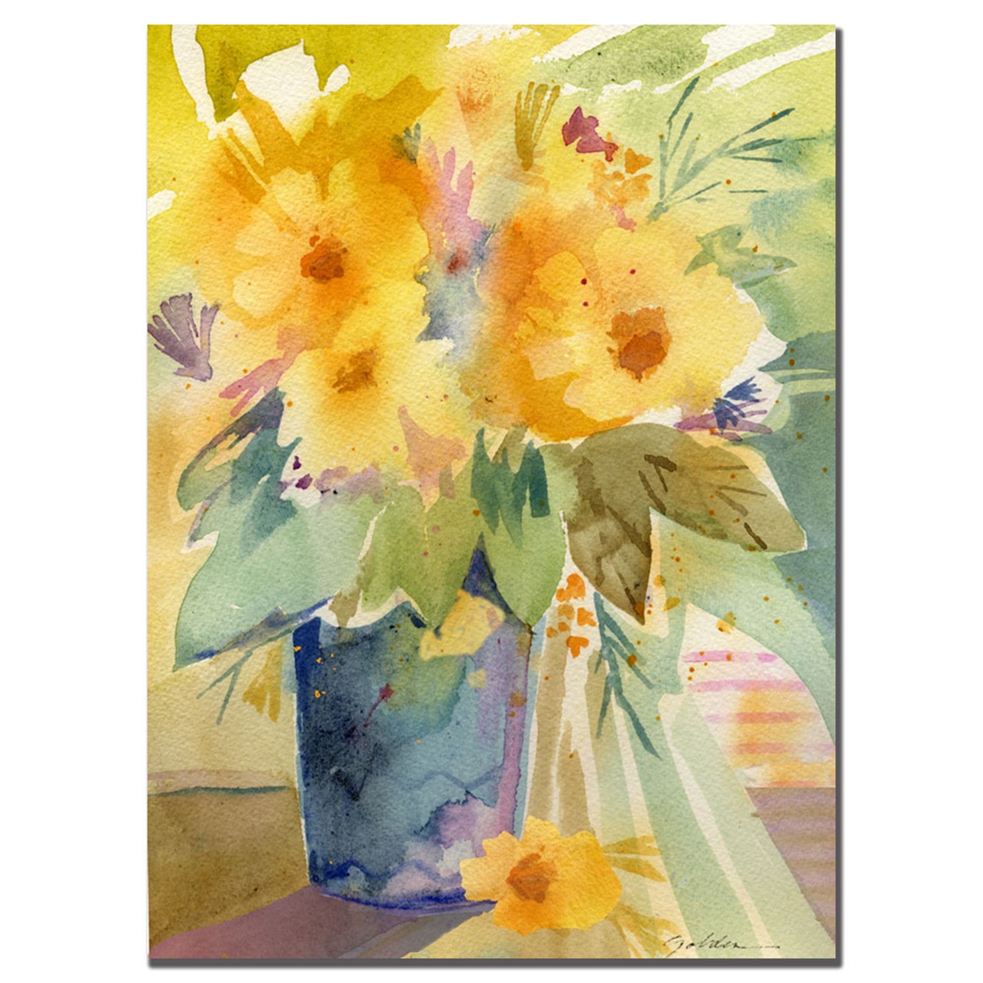 Trademark Art "Yellow Print" Canvas Art by Sheila Golden