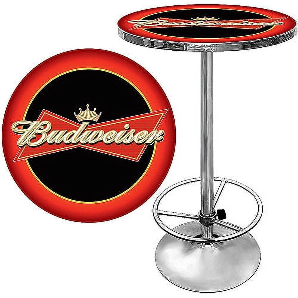 Free Shipping Trademark Budweiser Bowtie 42 Pub Table Chrome Red Black Walmart Walmart
