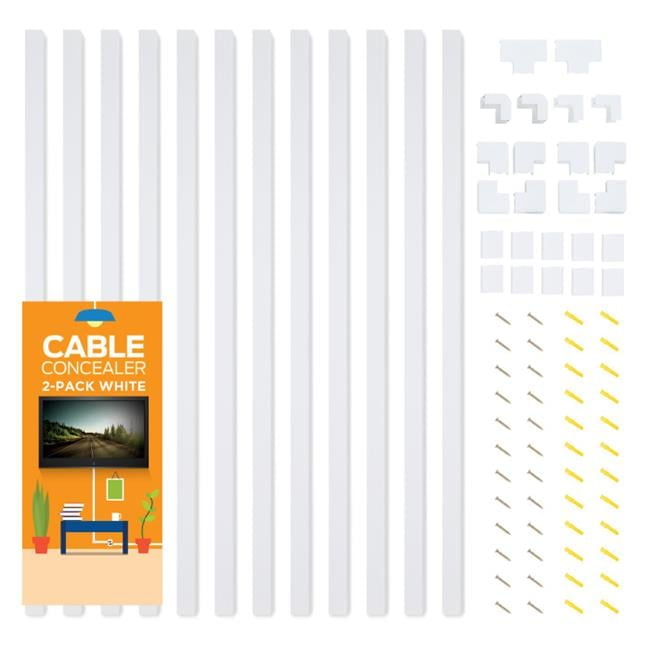 Set of Twelve White 25-inch Paintable Cable Concealers
