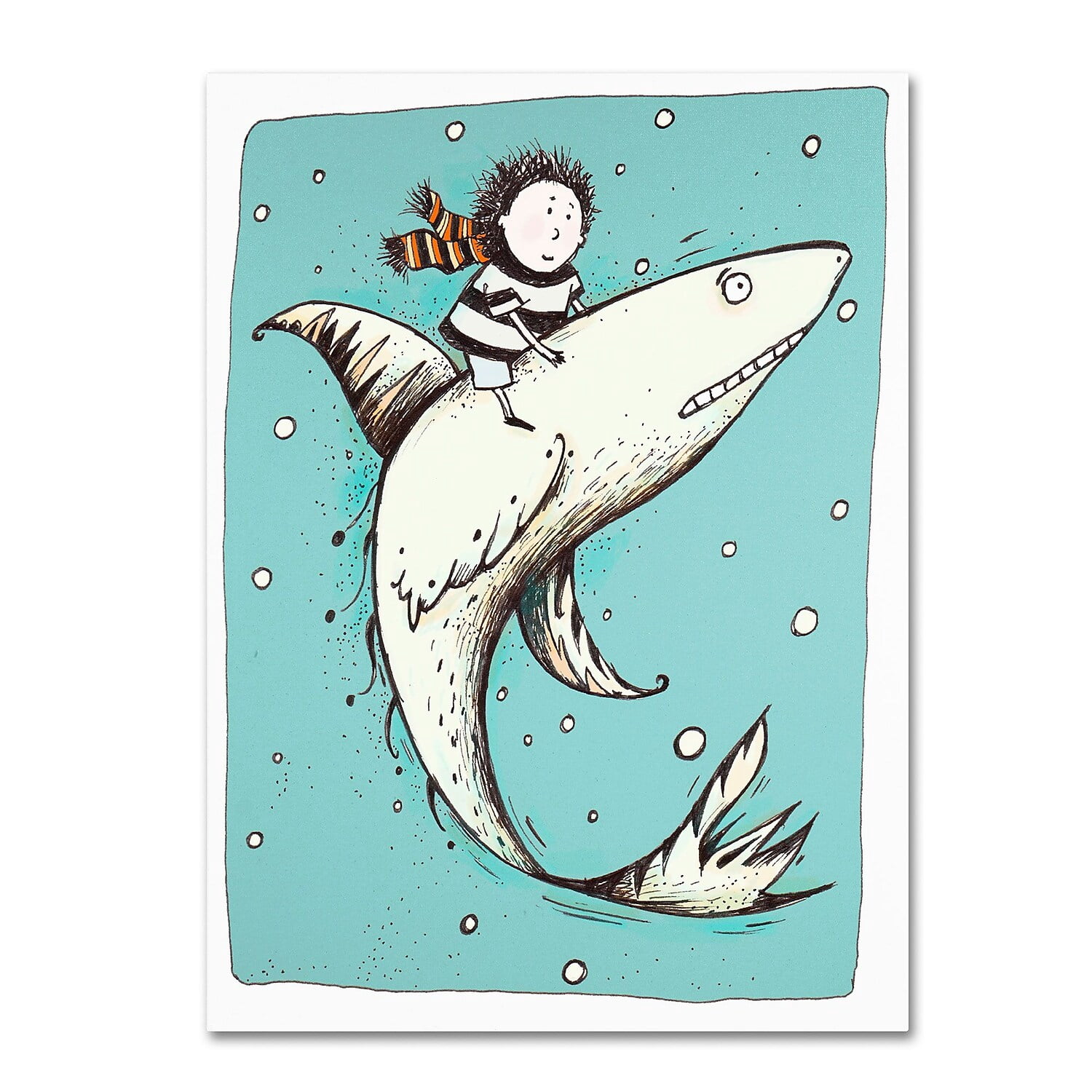 Trademark Carla Martell 'Fish Boy' Gallery-Wrapped Canvas Art, 18' x 24'