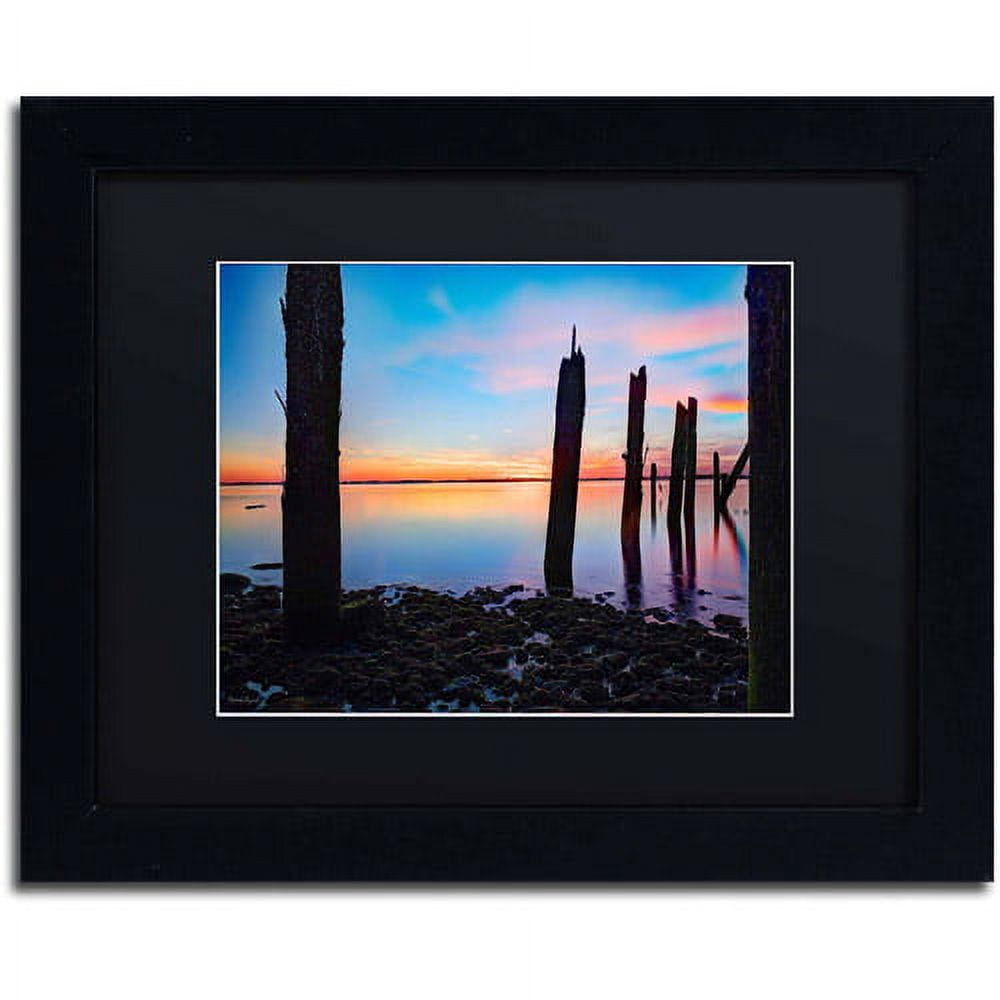 Trademark David Ayash "Jamaica Bay Sunset - NYC I" Art Black Matte With Black Frame 16" x 20"