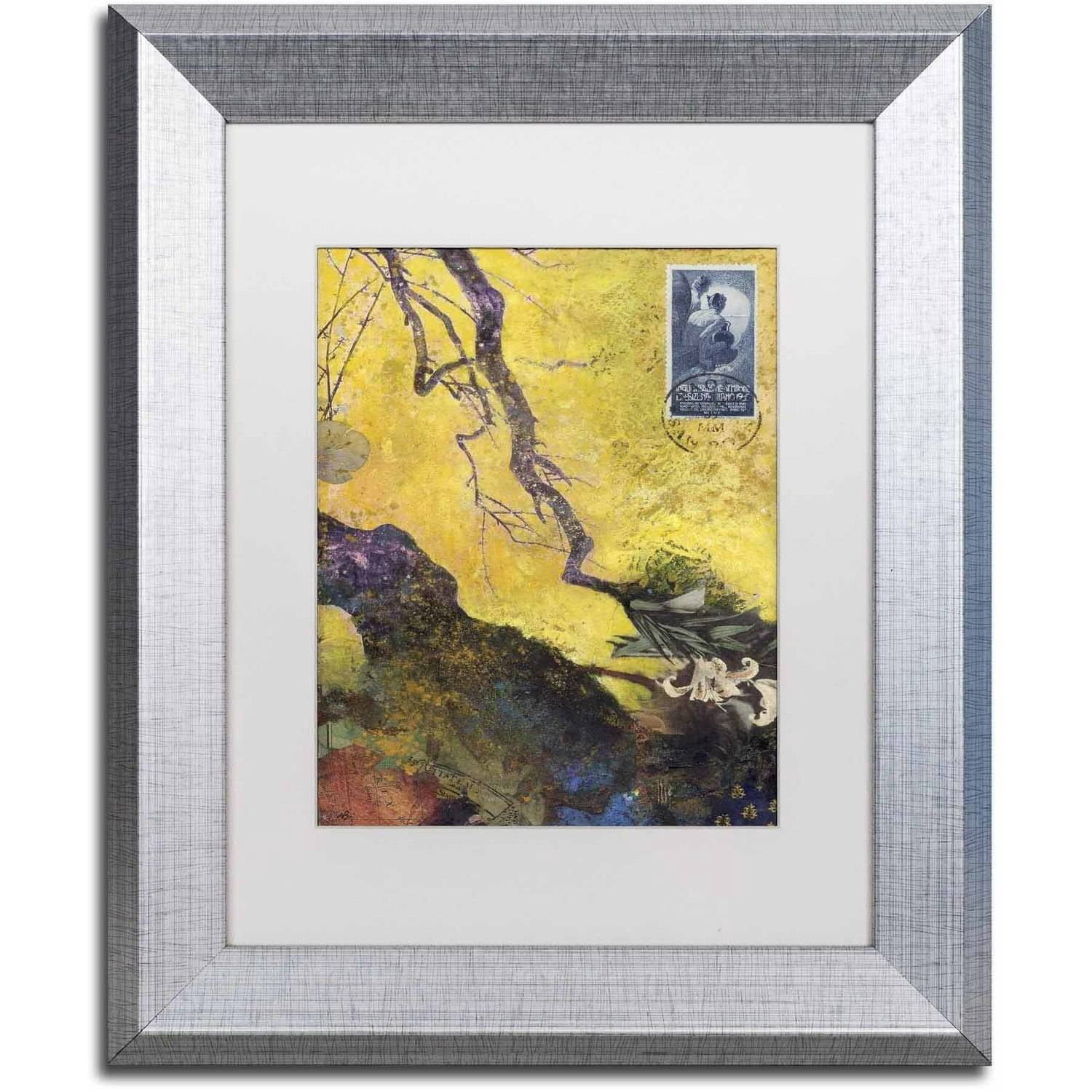 Trademark Fine Art '124 Golden Bough' Canvas Art by Nick Bantock, White Matte, Silver Frame