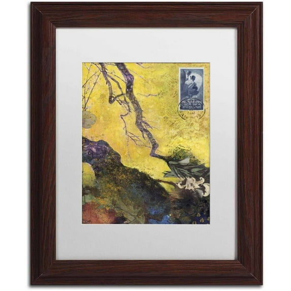 Trademark Fine Art '124 Golden Bough' Canvas Art by Nick Bantock, White Matte, Wood Frame