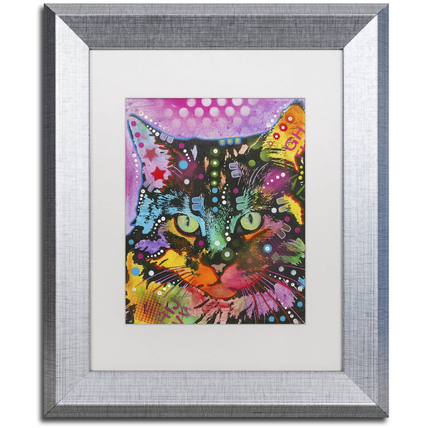 Trademark Fine Art "13" Canvas Art by Dean Russo, White Matte, Silver Frame
