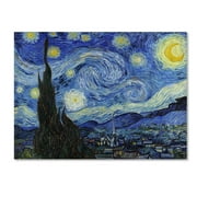 Trademark Fine Art 14X19 Landscape Canvas Wall Art 'Starry Night' by Vincent van Gogh