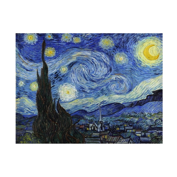 Trademark Fine Art Vincent Van Gogh Starry Night Canvas Wall Art - 14x19