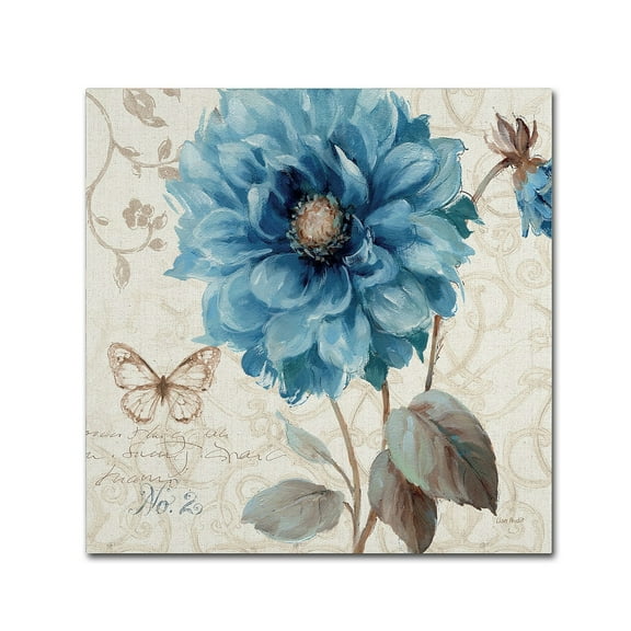 Trademark Fine Art 14x14 Floral Canvas Wall Art 'A Blue Note II' by Lisa Audit