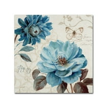 Trademark Fine Art 14x14 Floral Canvas Wall Art 'A Blue Note III' by Lisa Audit