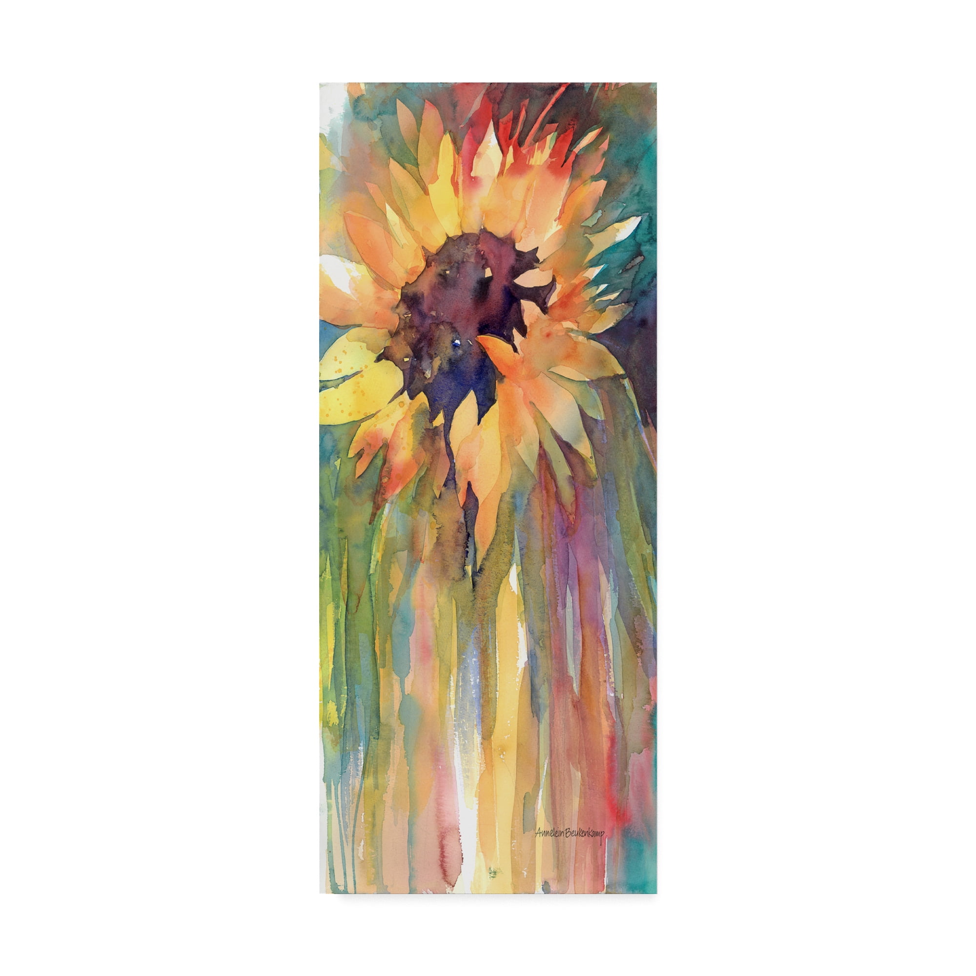 Annelein Beukenkamp 'Rays Of Sun' 14x32 Multicolor Canvas Art