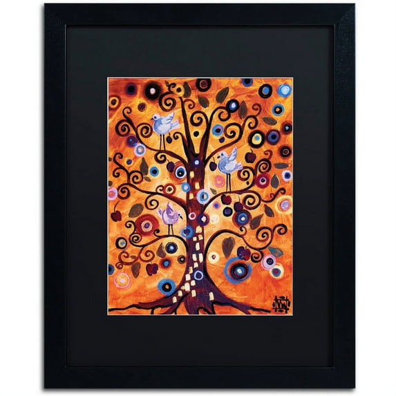 Trademark Fine Art "16" Canvas Art by Natasha Wescoat, Black Matte, Black Frame