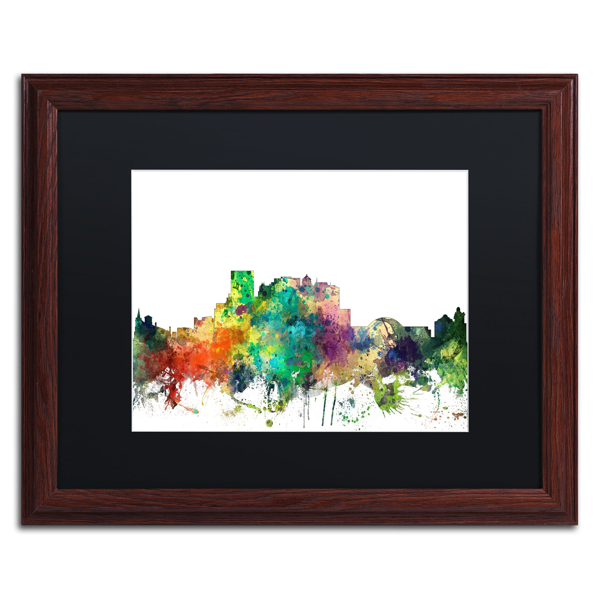 Trademark Fine Art 16 x 20 Landscape Matted Framed Art 'El Paso Texas Skyline SP' by Marlene Watson
