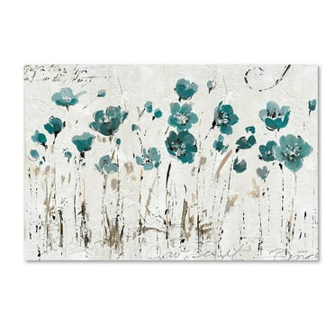 Trademark Fine Art 16x24 Floral Canvas Wall Art 'Abstract Balance VI Blue' by Lisa Audit