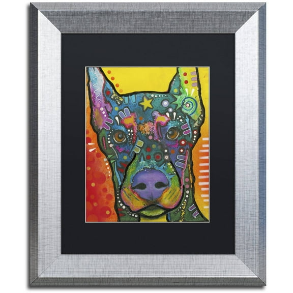 Trademark Fine Art "17" Canvas Art by Dean Russo, Black Matte, Silver Frame