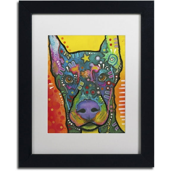 Trademark Fine Art "17" Canvas Art by Dean Russo, White Matte, Black Frame