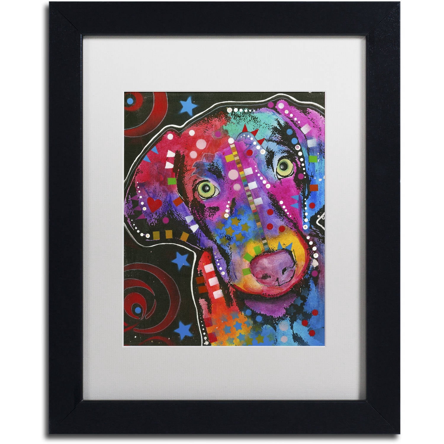 Trademark Fine Art "18" Canvas Art by Dean Russo, White Matte, Black Frame