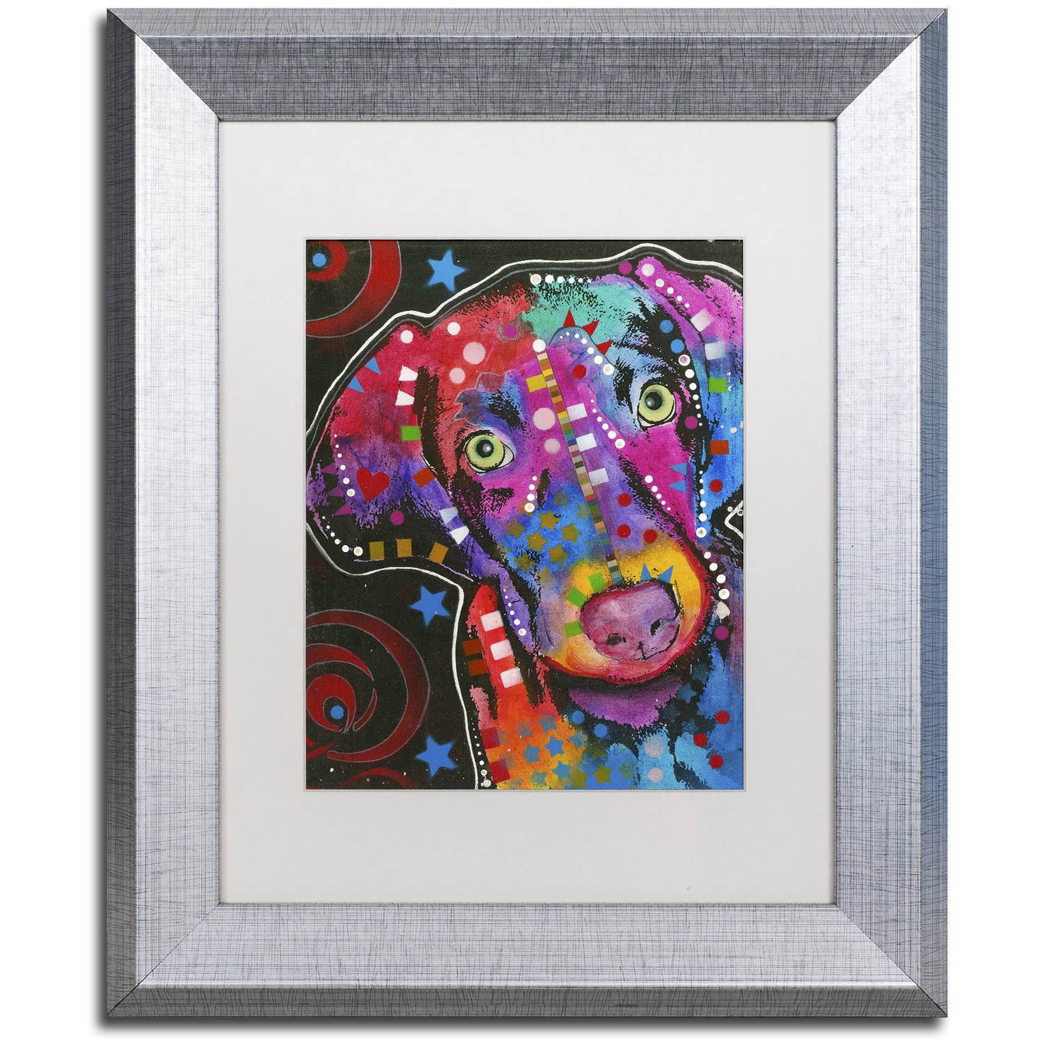 Trademark Fine Art "18" Canvas Art by Dean Russo, White Matte, Silver Frame