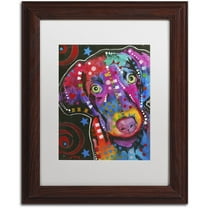 Trademark Fine Art "18" Canvas Art by Dean Russo, White Matte, Wood Frame