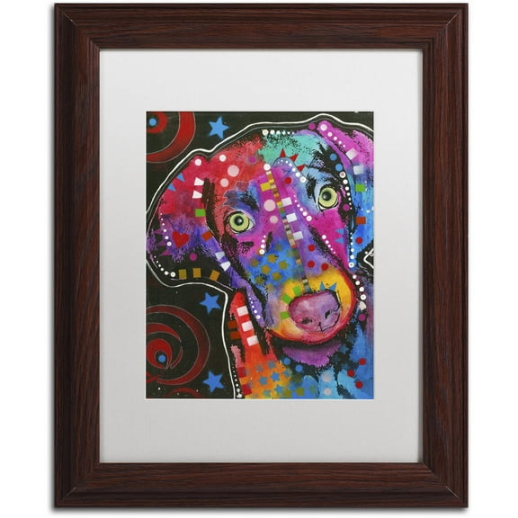 Trademark Fine Art "18" Canvas Art by Dean Russo, White Matte, Wood Frame