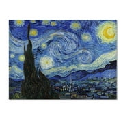 Trademark Fine Art 18x24 Landscape Canvas Wall Art 'Starry Night' by Vincent van Gogh