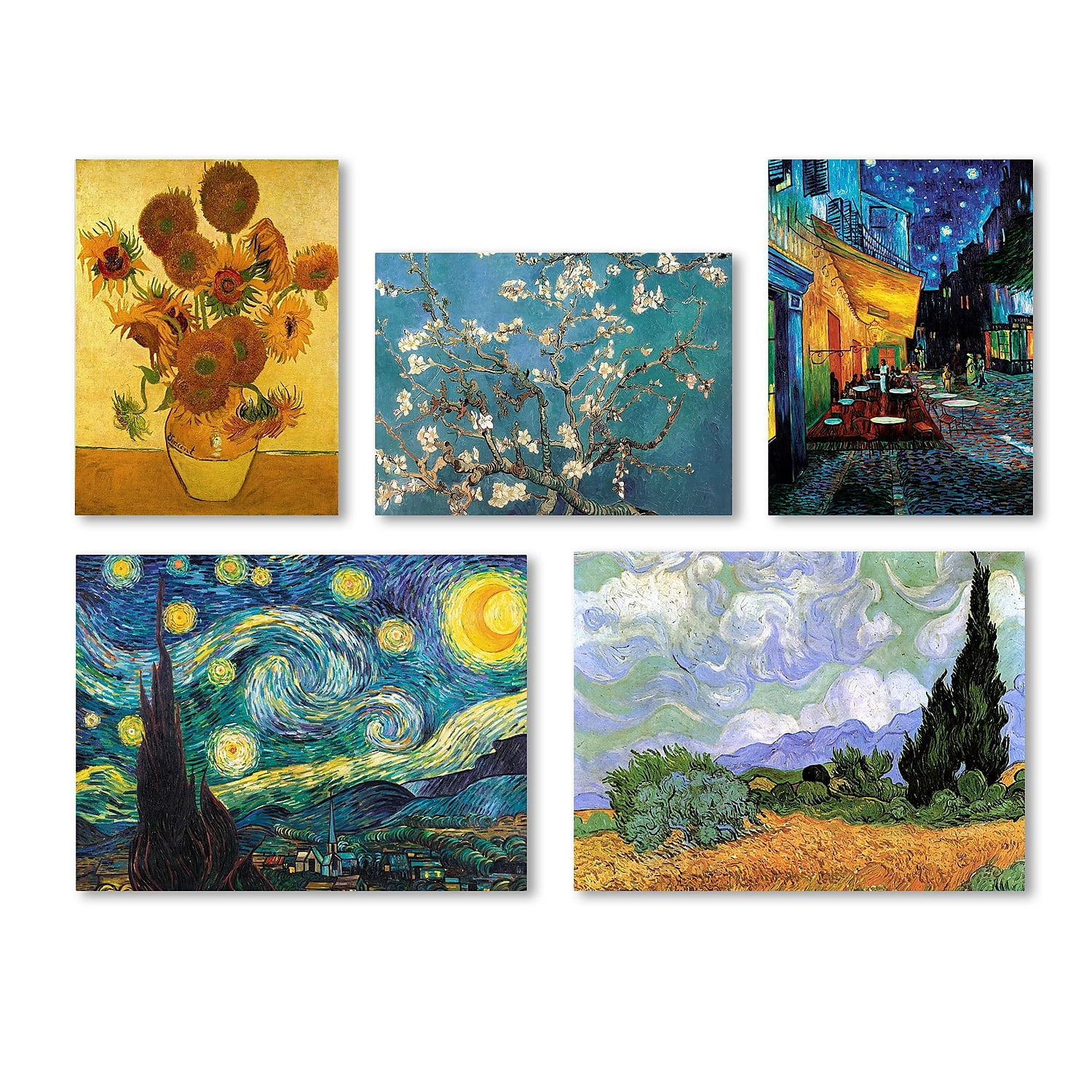 Vincent Van Gogh 5-Piece Multicolor Canvas Wall Art Set