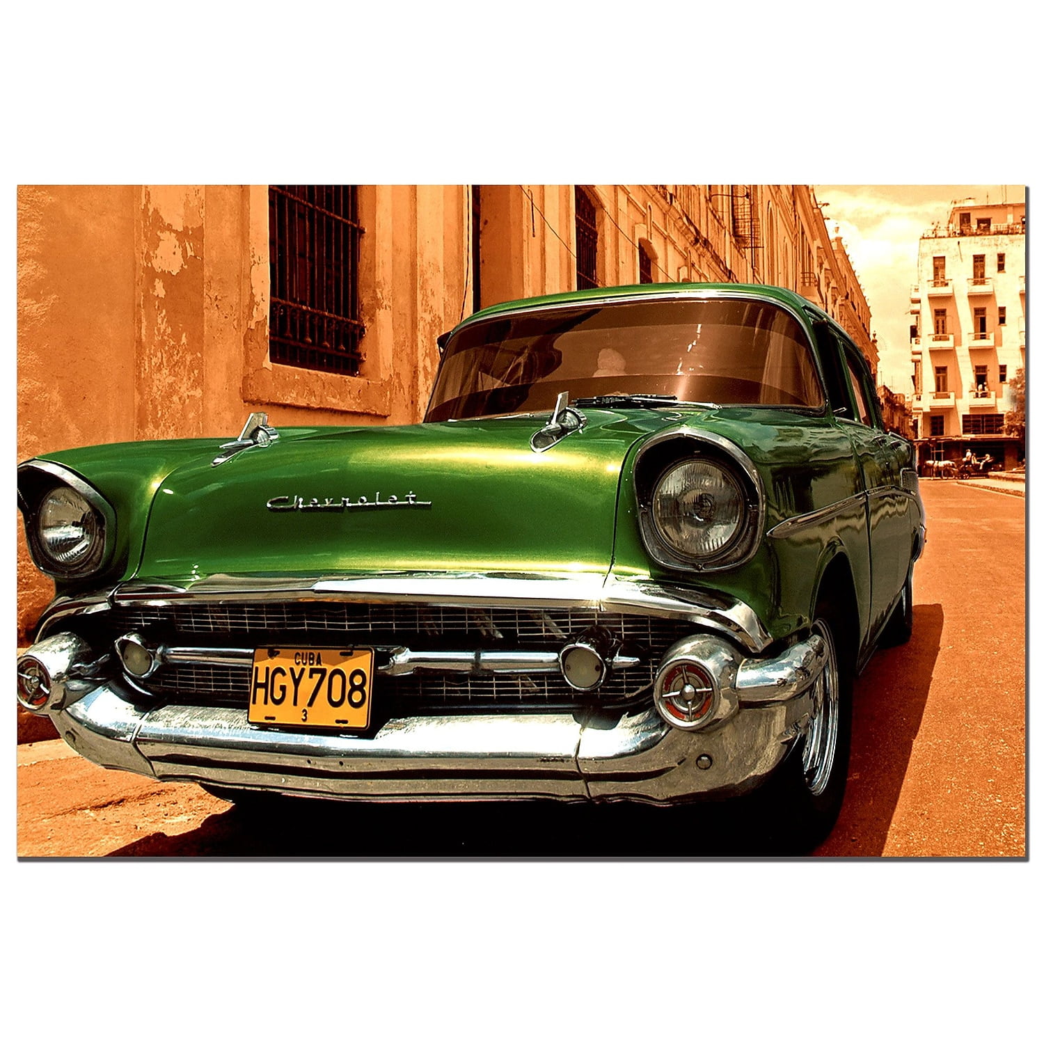 Trademark Fine Art 1957 Chevy Bel Air-Ready to Hang 22x32 Inches (MA008-C2232GG)
