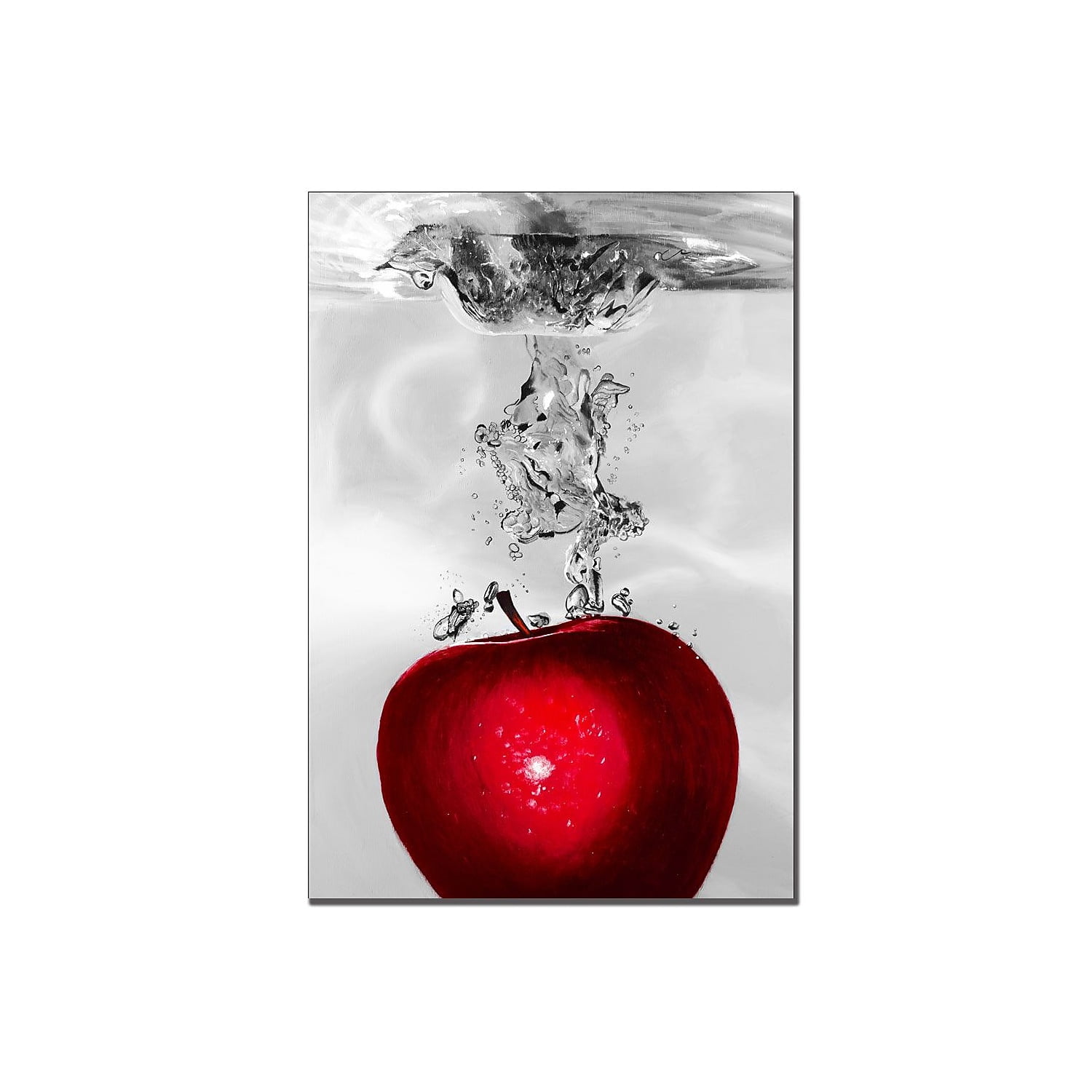 Red Apple Splash 22"x32" Canvas Art Print