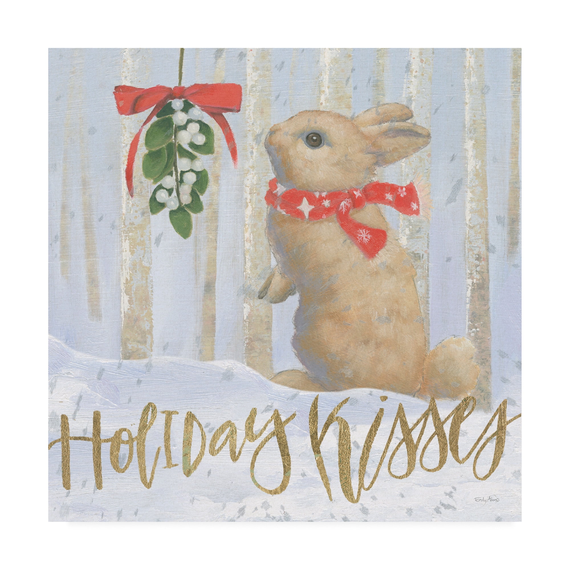 Trademark Fine Art 24 x 24 Seasonal Canvas Art ' Christmas Critters Bright IV ' by Emily Adams