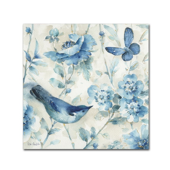 Trademark Fine Art 24x24 Floral & Botanical Canvas Wall Art 'Indigold XI' by Lisa Audit