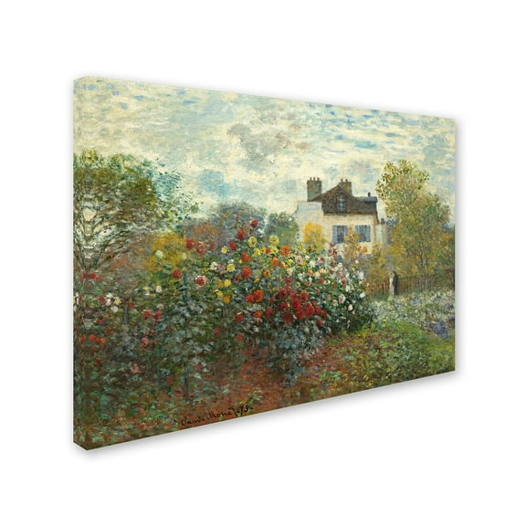 Trademark Fine Art Claude Monet The Artist's Garden In Argenteuil Canvas Wall Art - 24x32