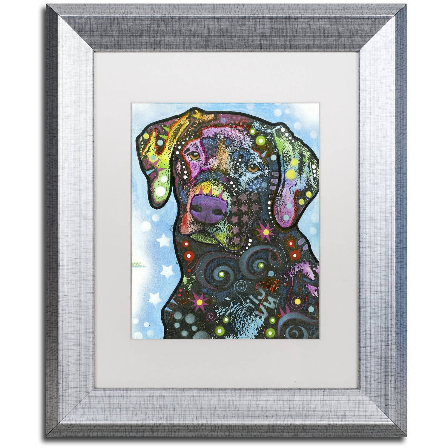 Trademark Fine Art "27" Canvas Art by Dean Russo, White Matte, Silver Frame