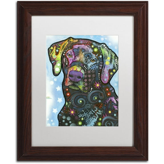 Trademark Fine Art "27" Canvas Art by Dean Russo, White Matte, Wood Frame