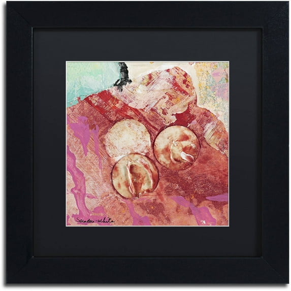 Trademark Fine Art "3 Circles" Canvas Art by Pat Saunders-White, Black Matte, Black Frame