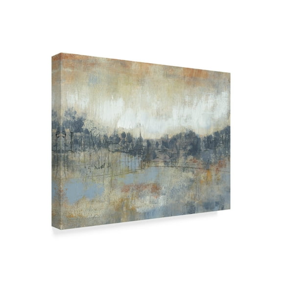 Trademark Fine Art Jennifer Goldberger Cool Grey Horizon I Canvas Wall Art - 35x47