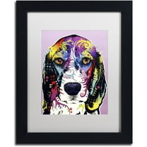 Trademark Fine Art "4 Beagle" Canvas Art by Dean Russo, White Matte, Black Frame