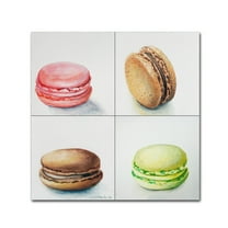 Trademark Fine Art "4 Macarons" Canvas Art by Jennifer Redstreake