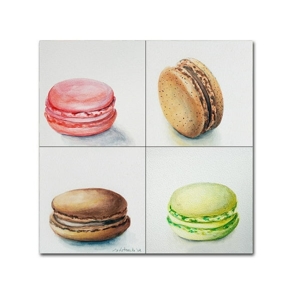 Trademark Fine Art "4 Macarons" Canvas Art by Jennifer Redstreake