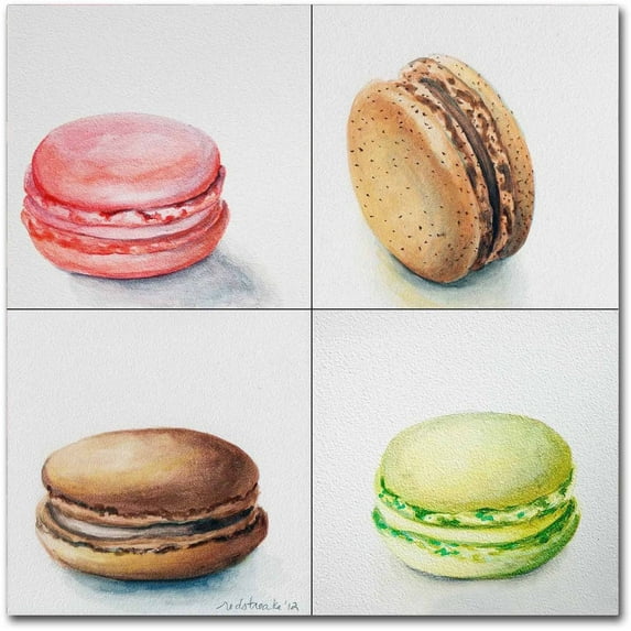Trademark Fine Art "4 Macarons" Canvas Art by Jennifer Redstreake