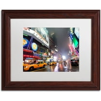 Trademark Fine Art "42nd. Street" Canvas Art by David Ayash White Matte, Wood Frame