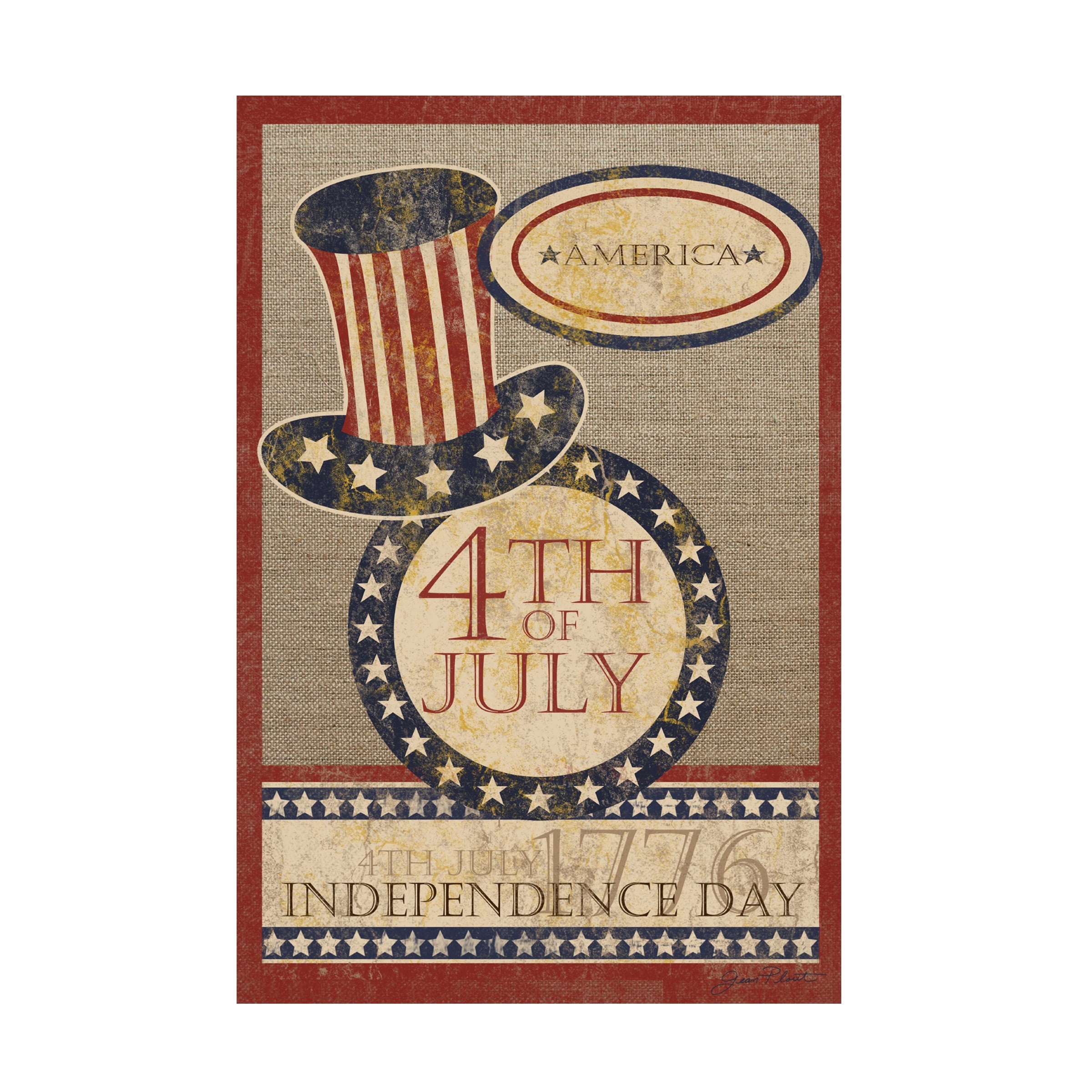 Trademark Fine Art '4Th Of July Flag' Canvas Art by Jean Plout