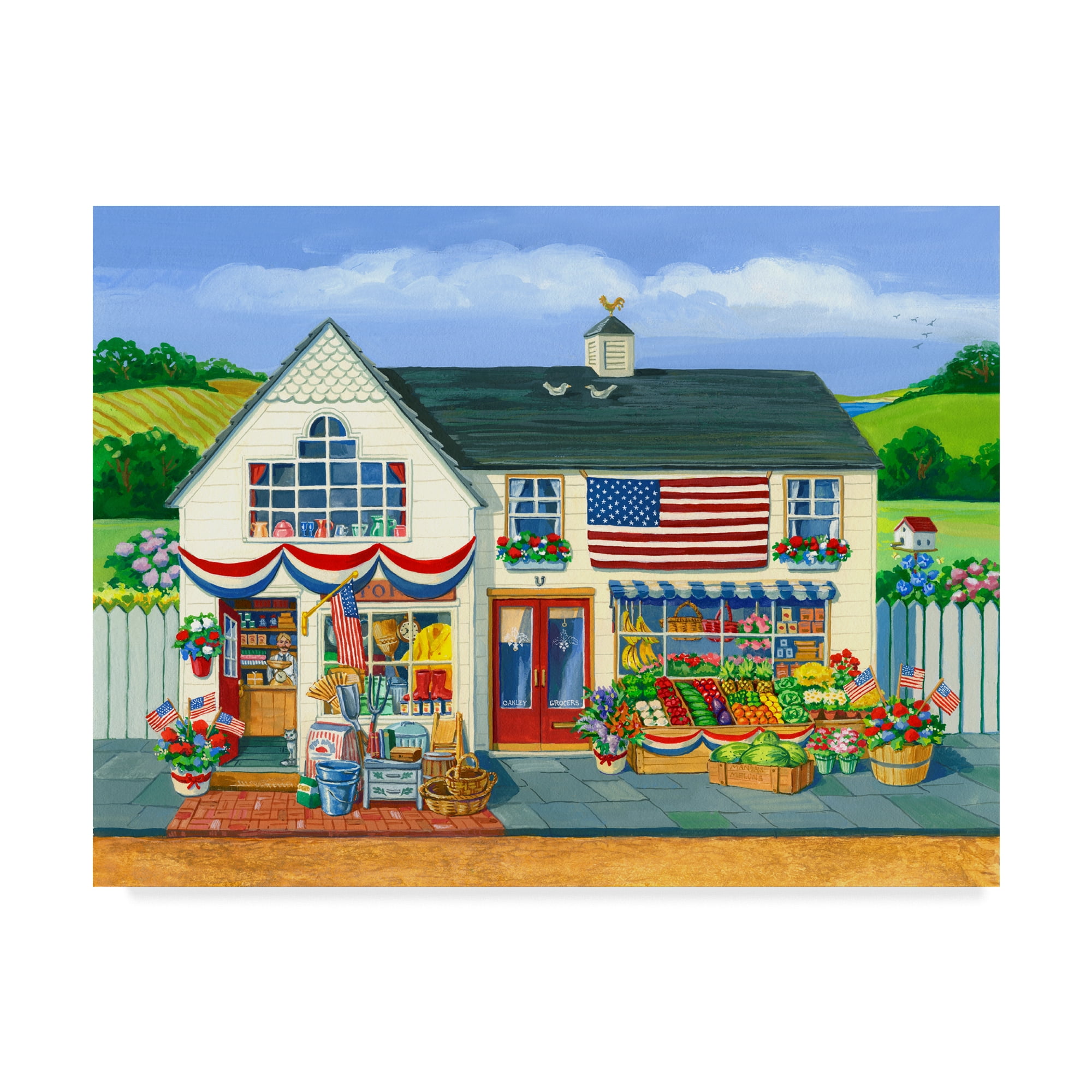Trademark Fine Art '4Th Of July Market' Canvas Art by Geraldine Aikman