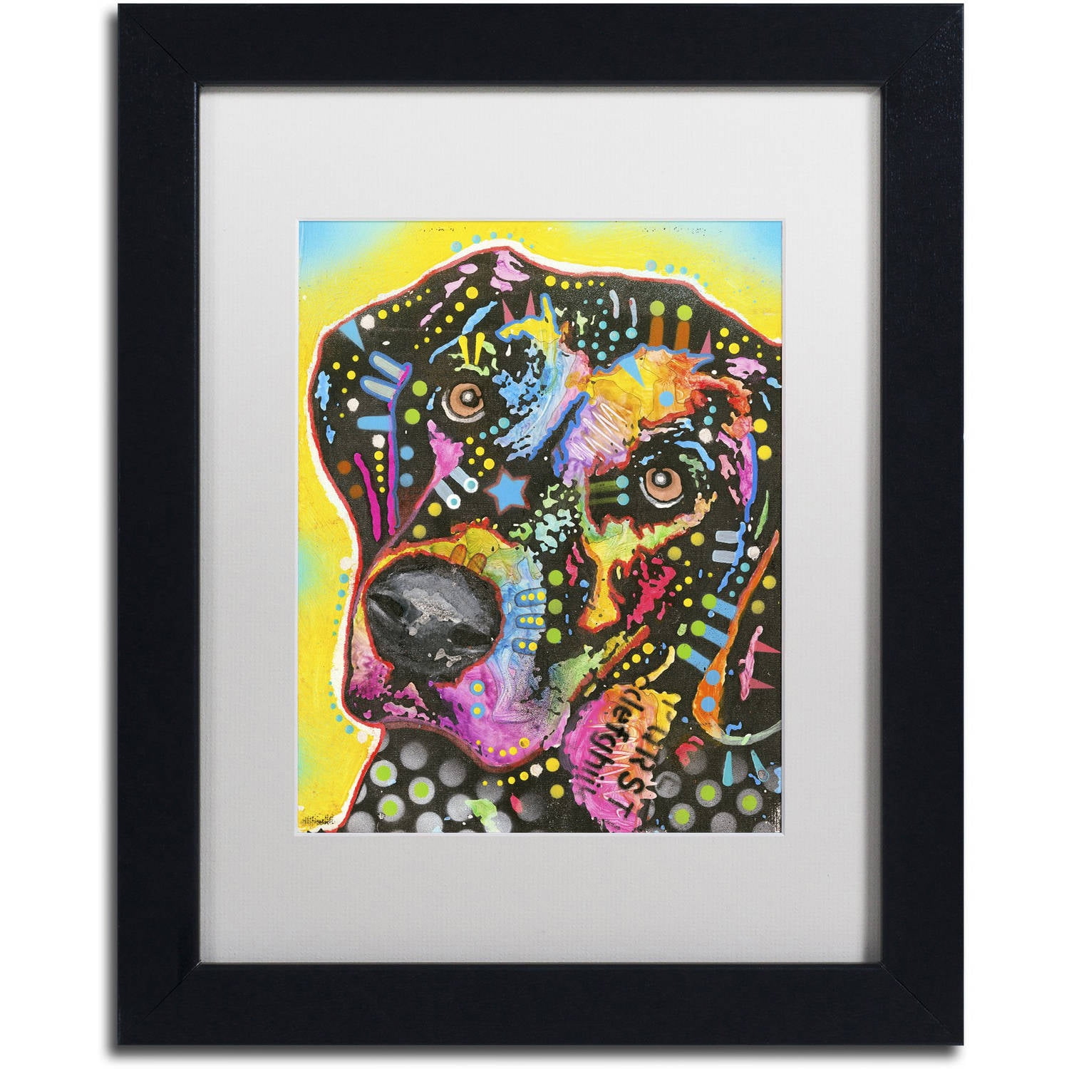 Trademark Fine Art "5" Canvas Art by Dean Russo, White Matte, Black Frame