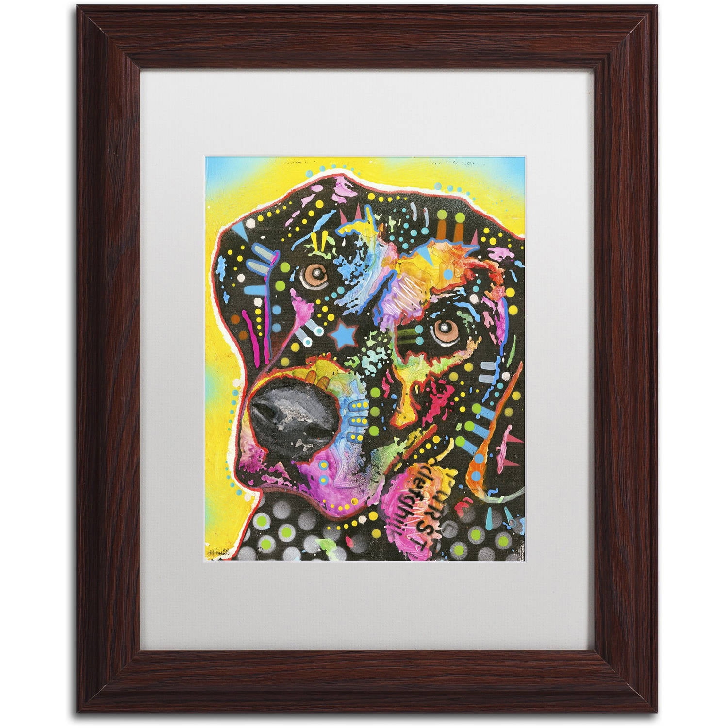 Trademark Fine Art "5" Canvas Art by Dean Russo, White Matte, Wood Frame