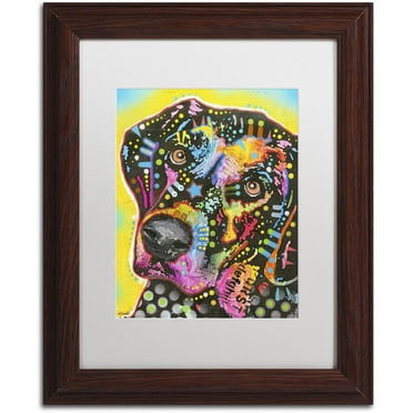 Trademark Fine Art "5" Canvas Art by Dean Russo, White Matte, Wood Frame