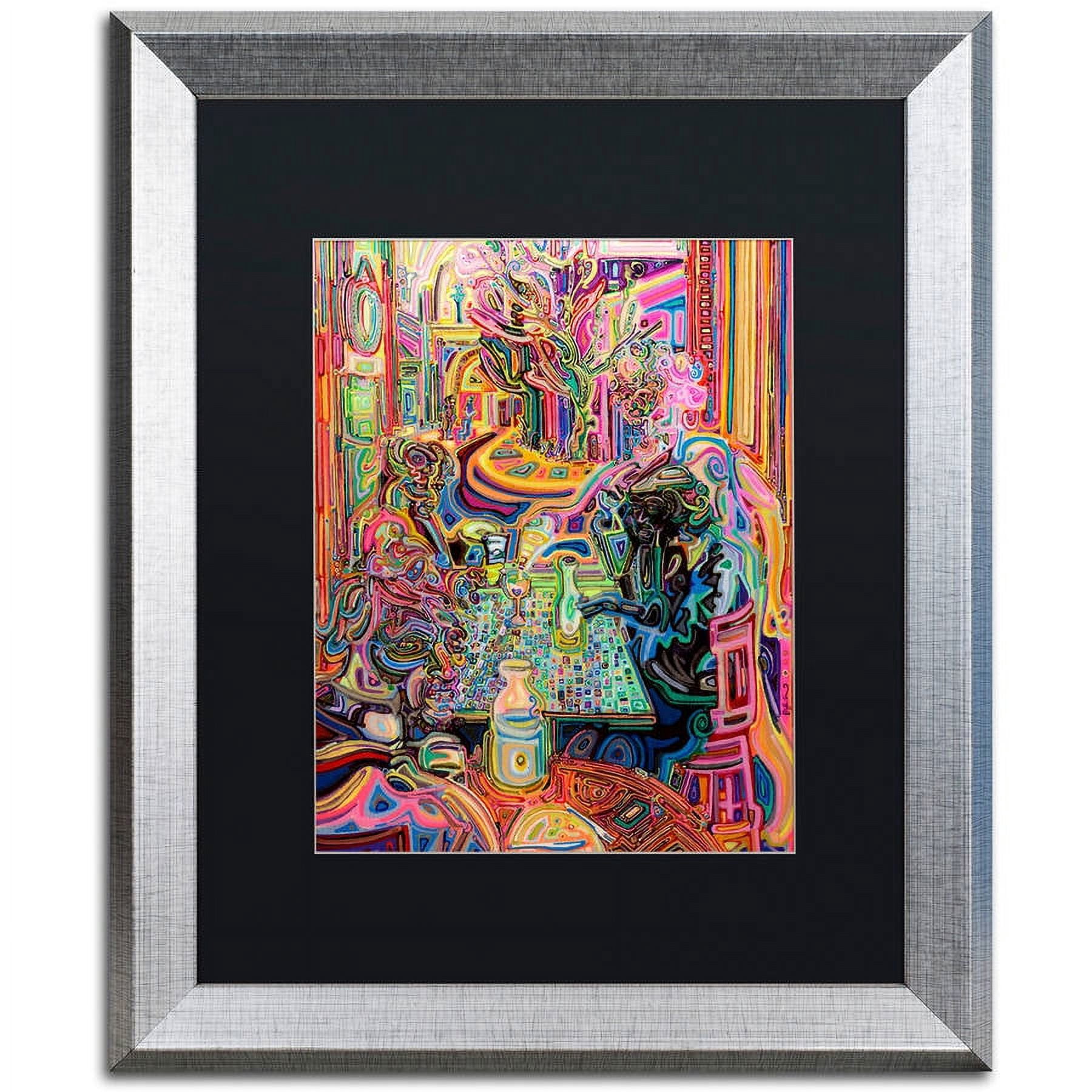 Trademark Fine Art "5 O'clock Somewhere" Canvas Art by Josh Byer, Black Matte, Silver Frame