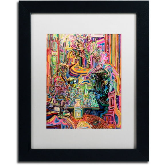 Trademark Fine Art "5 O'clock Somewhere" Canvas Art by Josh Byer, White Matte, Black Frame