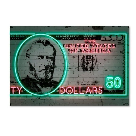 Trademark Fine Art '50 dollars' Canvas Art by Octavian Mielu