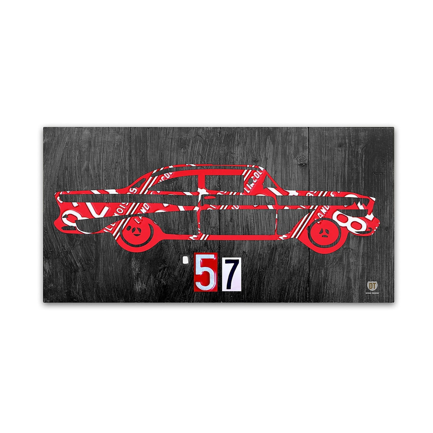 Trademark Fine Art '57 Chevy License Plate Art' Canvas Art by Design Turnpike