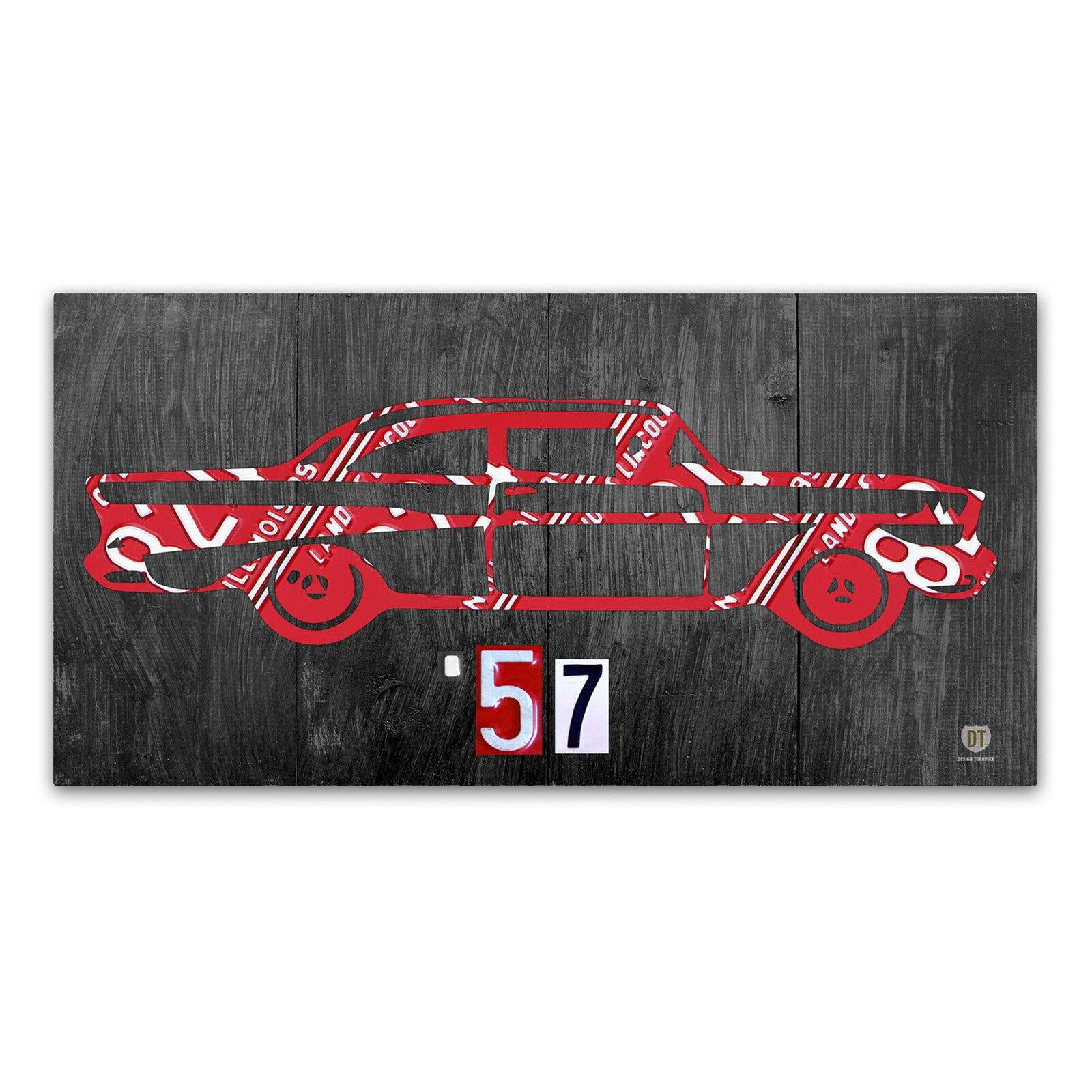 Trademark Fine Art '57 Chevy License Plate Art' Canvas Art by Design Turnpike